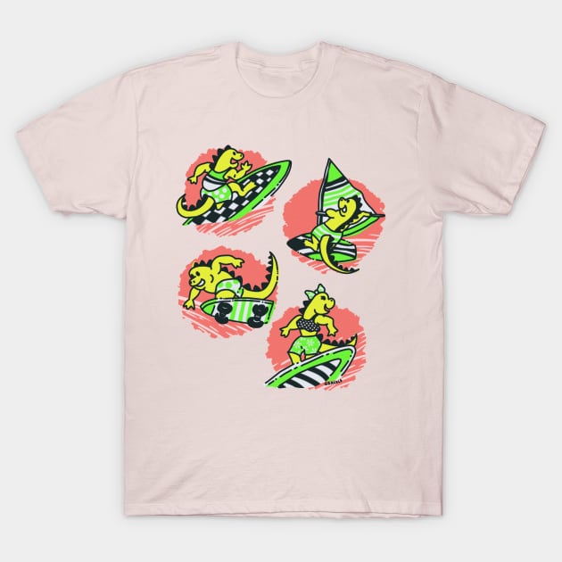 Epic Iguanas (Lemon Lime Version) T-Shirt by Jan Grackle